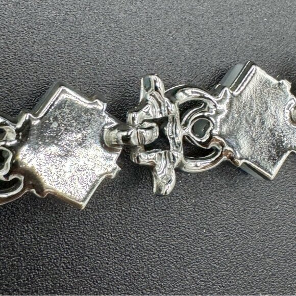 Vintage 1950s Coro Thermoset in Icy Blue Chunky Link Bracelet 7.5in - Picture 5 of 11